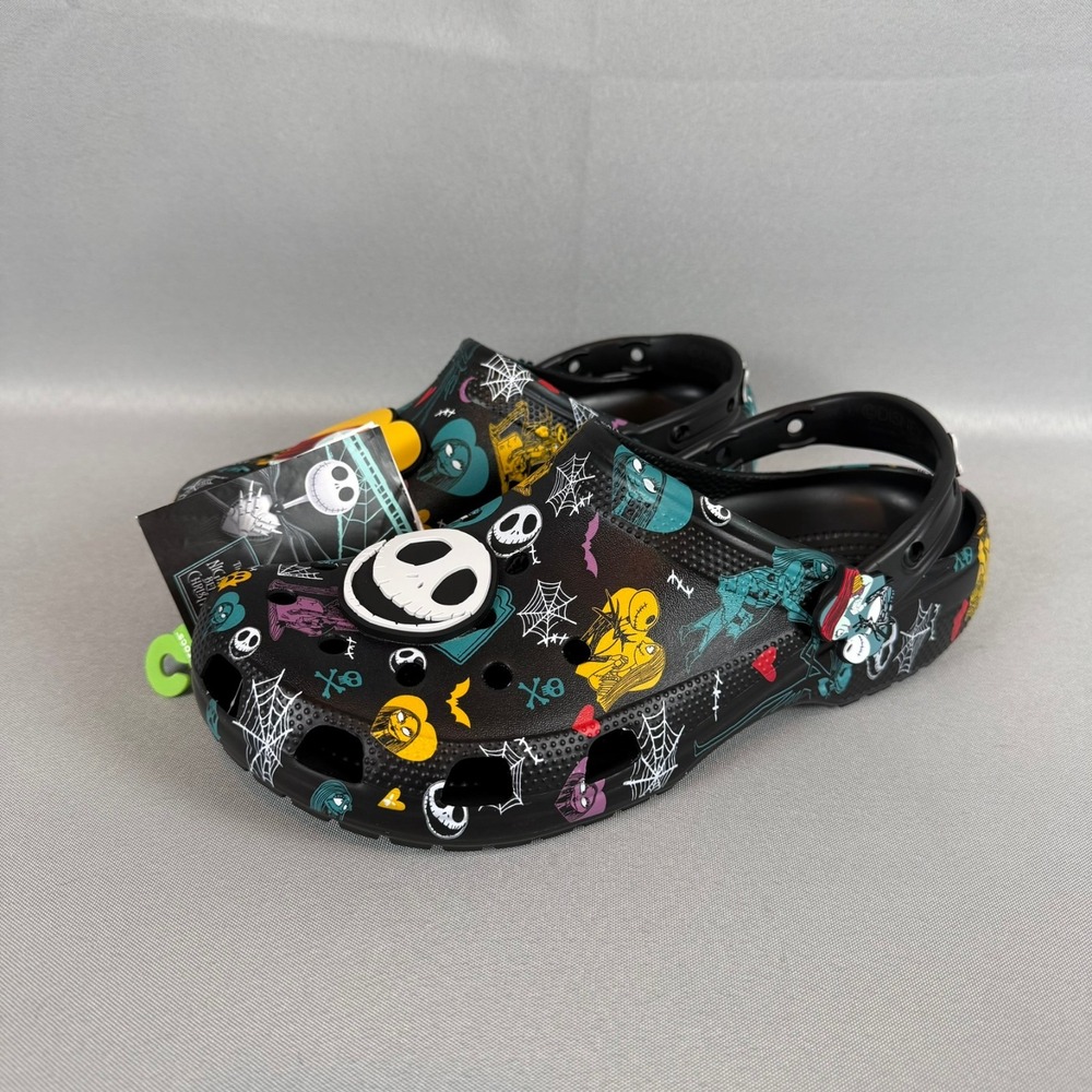Crocs Nightmare Before Christmas Clogs Mens 13 Black 211419-90H Jack & Sally NWT